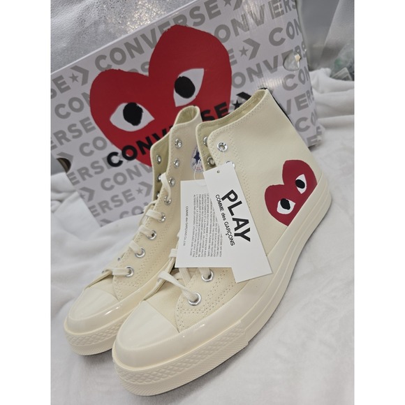 CdG PLAY x Converse Unisex Chuck Taylor All Star Peek-A-Boo High-Top Sneakers - Picture 2 of 9
